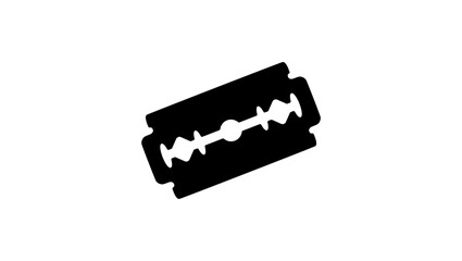 Blade silhouette, Traditional Razor blade on white background