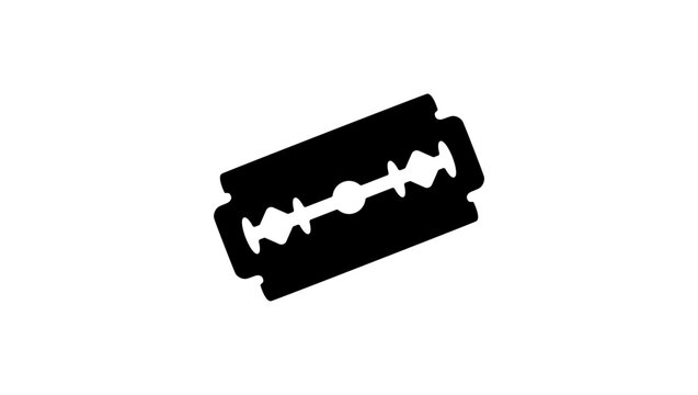 black razor blade on white background clip art preview