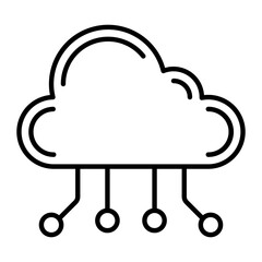 Cloud Computing Thin Line Icon