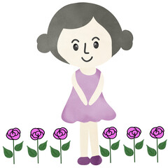 Hand drawn,cartoon character. Creative with illustration in flat design,watercolor.