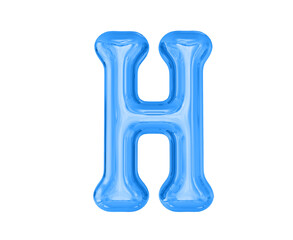 Letter H Blue 3D Render