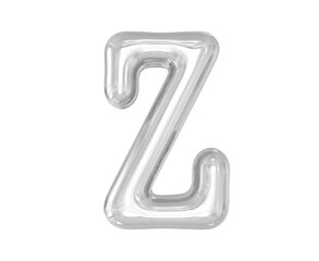 Letter Z Silver 3D Render