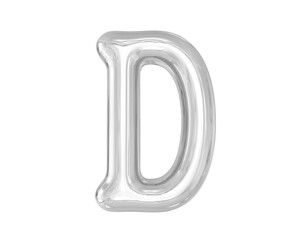 Letter D Silver 3D Render