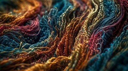 colorful Swirly Micro photography of a thread, fabric