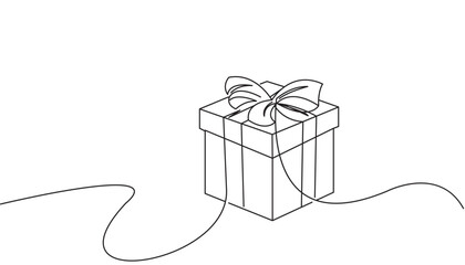 gift box birthday line art style vector eps 10