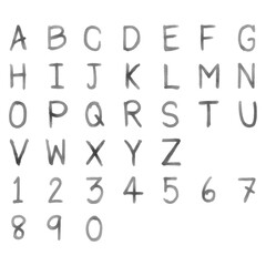 Font Handwriting A-Z Freestyle Drawing Number