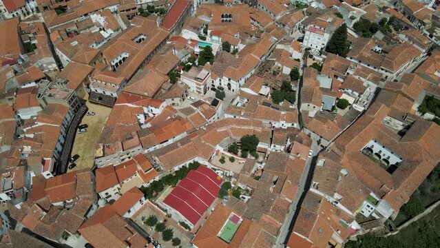 Aerial view of Coria, a small town in Caceres district, Spain.