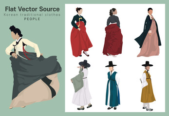 Silhouette sauce for yangban and scholar in traditional Korean clothes