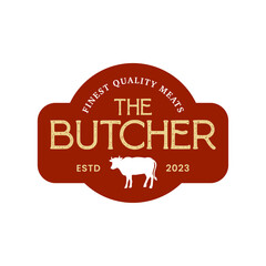 Vintage butchery logo design template isolated. Butchery ornament logo vector design element