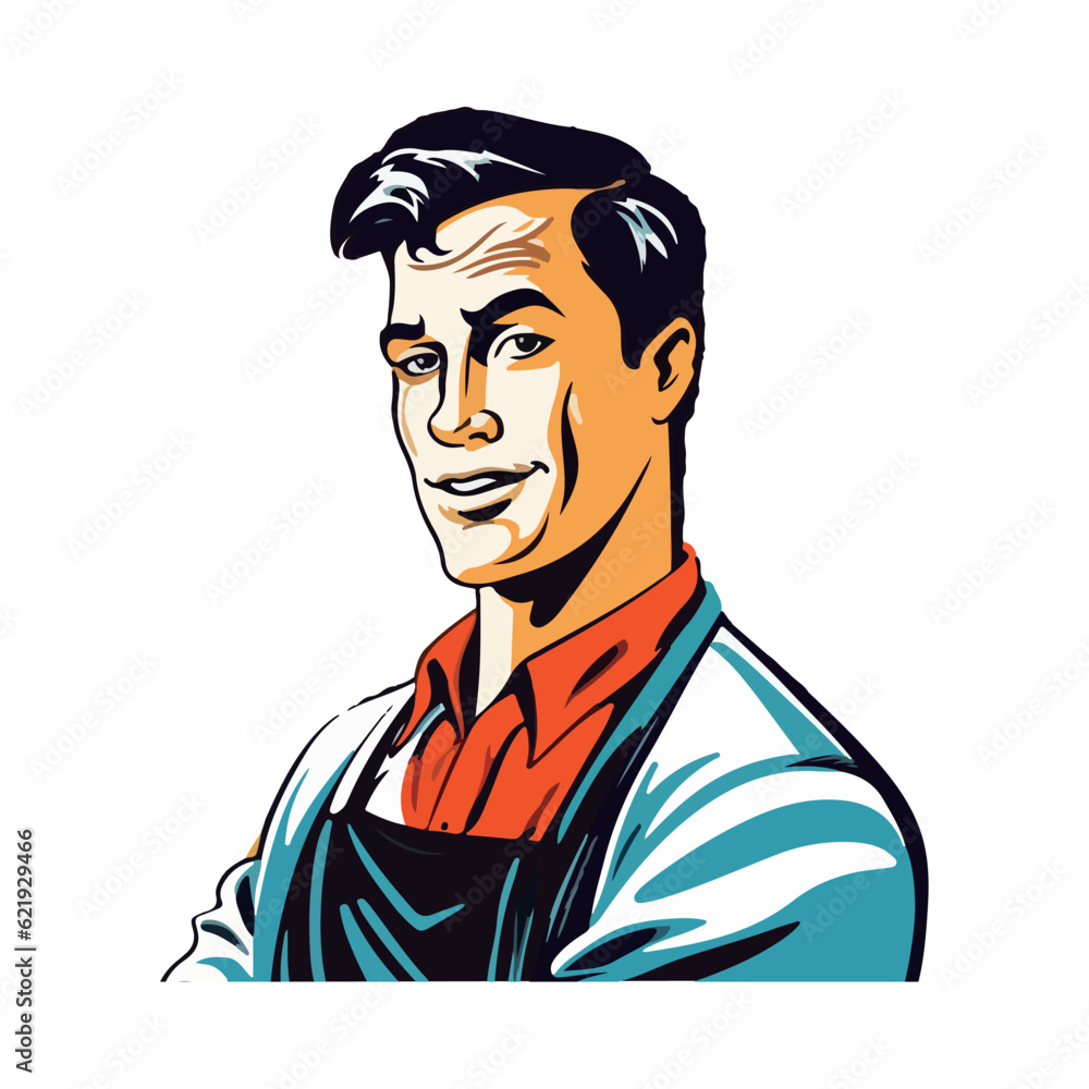 Poster smiling man looking at camera with pride
