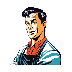 Smiling man looking at camera with pride