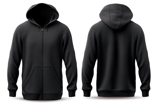 black hoodie jacket mockup. black hoodie jacket on a white background
