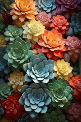 Gordijnen cactus flowers background colorful © Ramon Grosso
