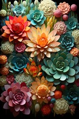 cactus flowers background colorful