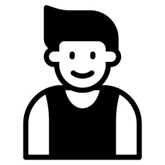 Boy avatar glyph style icon