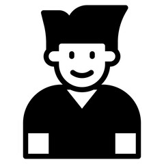 Boy avatar glyph style icon