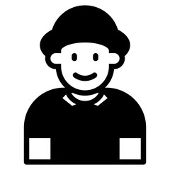Boy avatar glyph style icon