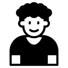 Boy avatar glyph style icon