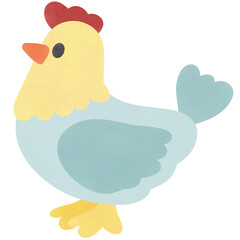 Cute colorful chicken.Creative with illustration in flat design,watercolor.