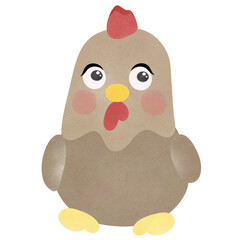 Cute colorful chicken.Creative with illustration in flat design,watercolor.