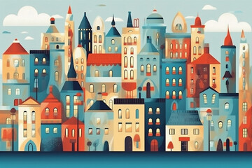 Naklejka premium City Background Generative AI