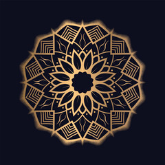 Golden mandala background with arabic islamic pattern illustration icon vector