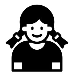 Girl 	avatar glyph style icon