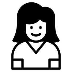 Girl 	avatar glyph style icon