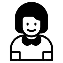 Girl 	avatar glyph style icon