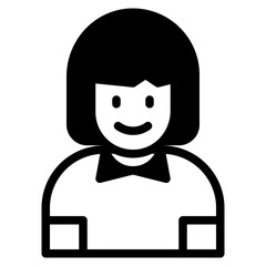Girl 	avatar glyph style icon
