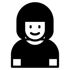 Girl 	avatar glyph style icon