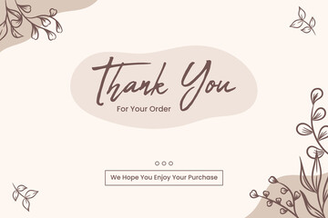 Soft color thank you card design. Thank you for your purchase business card design for customer
