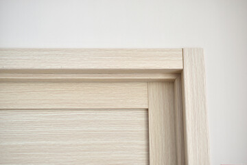 Entrance wooden doors in the office. Internal doors.