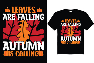 Fall Autumn t shirt design vector, fall autumn t shirt graphics. leaf autumn shirt design