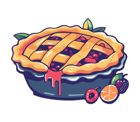 Sweet pie, fresh fruit, homemade dessert delight