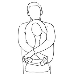 Couple of love.creative with illustration in flat design.Bridal Wedding Ceremony Marry.Hand drawn.