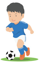 ドリブルをするサッカー選手
