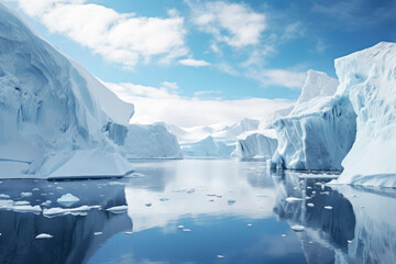 Beautiful icy Antarctica. Generative AI