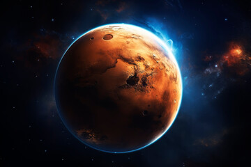 Fototapeta na wymiar The planet Mars. Generative AI