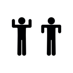 icon man gesturing hands up and down