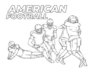 American Football Line Art Vector EPS 10