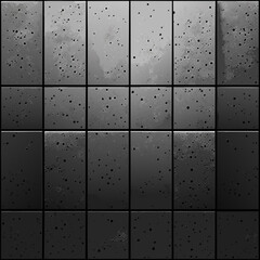 Seamless texture of black and gray tiles with drops of water