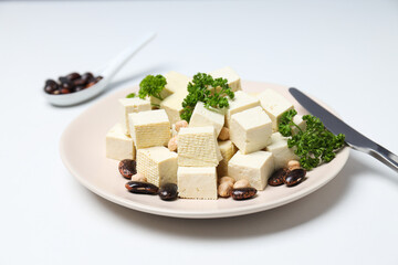 Traditional component of Asian cuisine - Tofu, bean curd