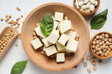Traditional component of Asian cuisine - Tofu, bean curd