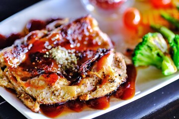 grilled eggplant with sauce