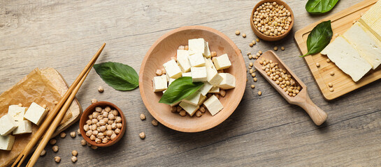 Traditional component of Asian cuisine - Tofu, bean curd