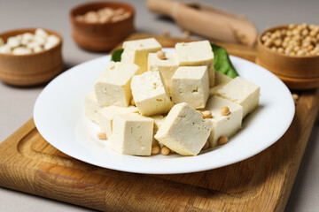 Traditional component of Asian cuisine - Tofu, bean curd