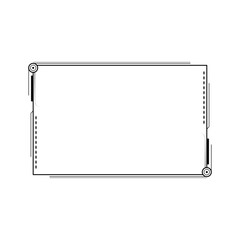 Abstract Black Simple Line Rectangular Frame Doodle Outline Element Vector Design Style Sketch Isolated Illustration For Wedding And Banner