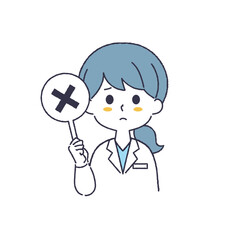 シンプルな白衣を着た女性のイラスト