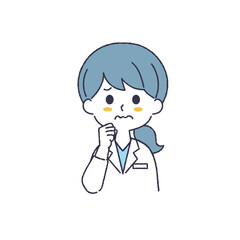 シンプルな白衣を着た女性のイラスト
